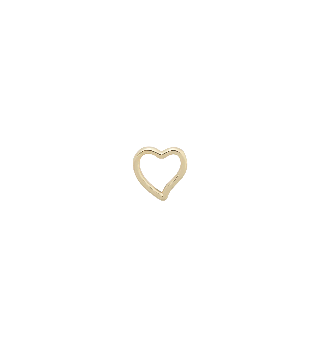 An Anna + Nina gold-plated Heart Charm - Gold ring on a black background.