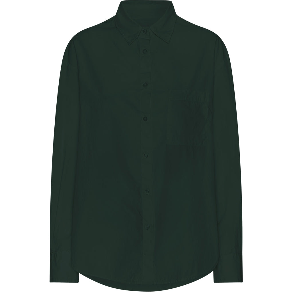 Dark green oversized shirt.