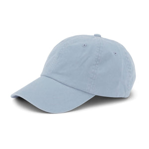 Powder Blue cotton baseball cap against a white backdrop