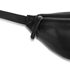 detail of markberg leather crossbody maldivia bum bag