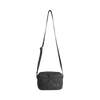 small black puffer detail crossbody bag with strap