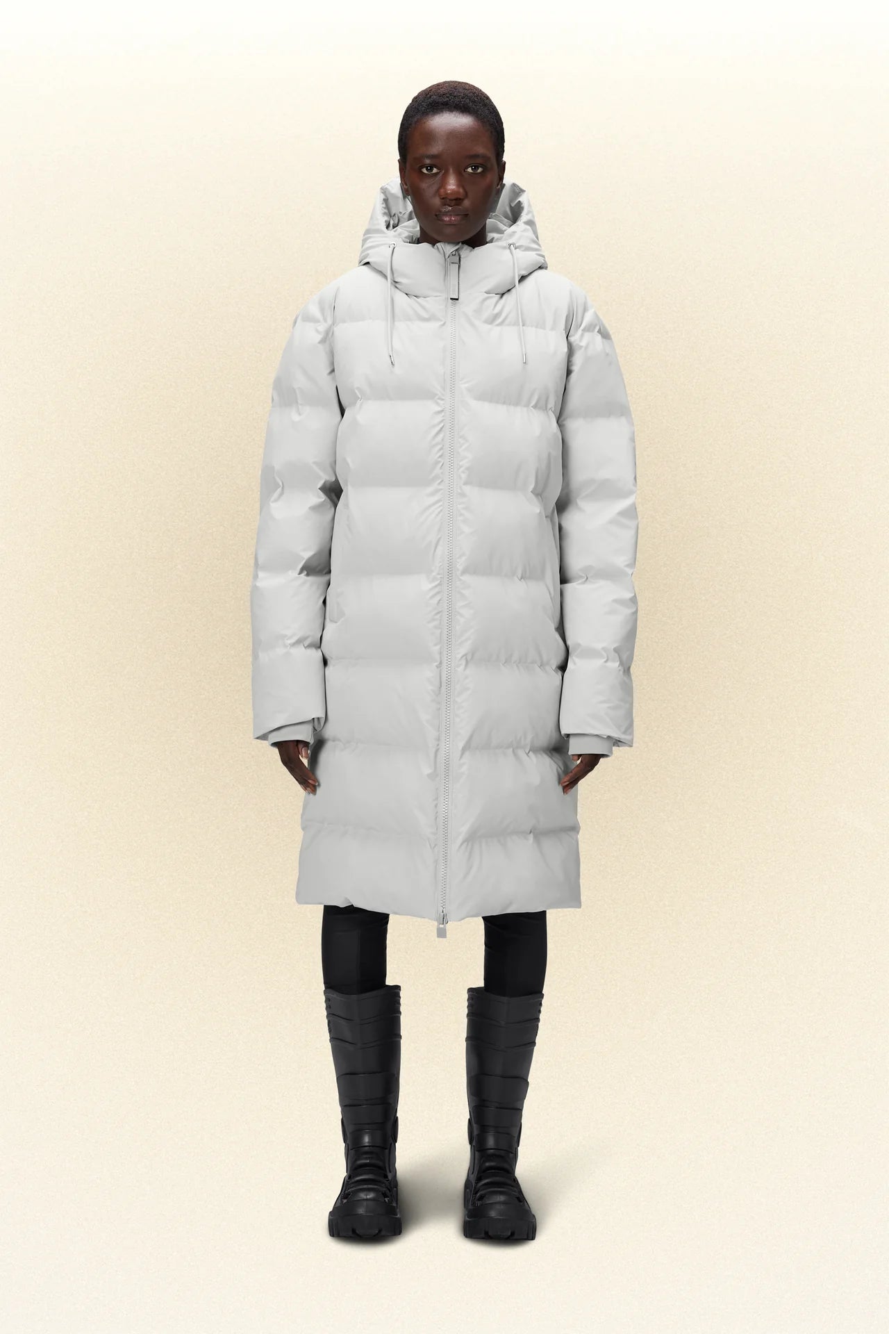 Rains Alta Long Puffer Jacket Ash ALC Edinburgh