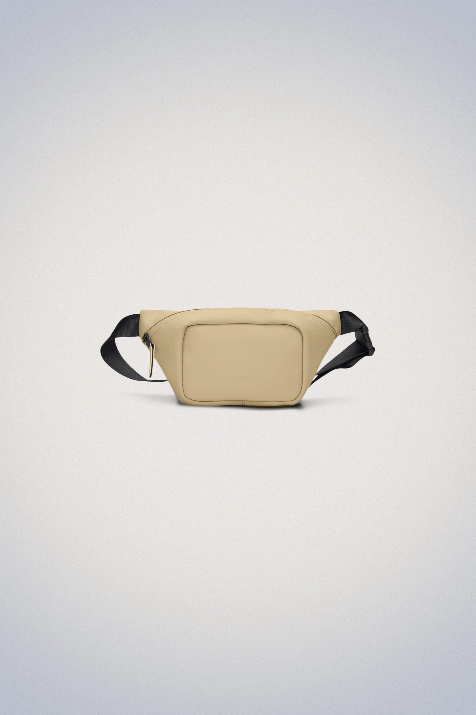 A waterproof Rains Bum Bag Mini with an adjustable webbing strap, on a white background.