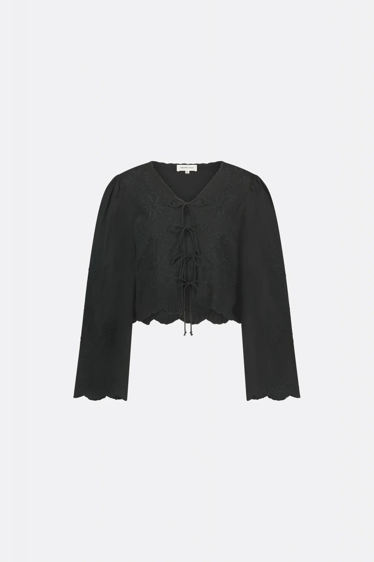 A Sterre Top - Black from Fabienne Chapot with lace detailing for a feminine look.