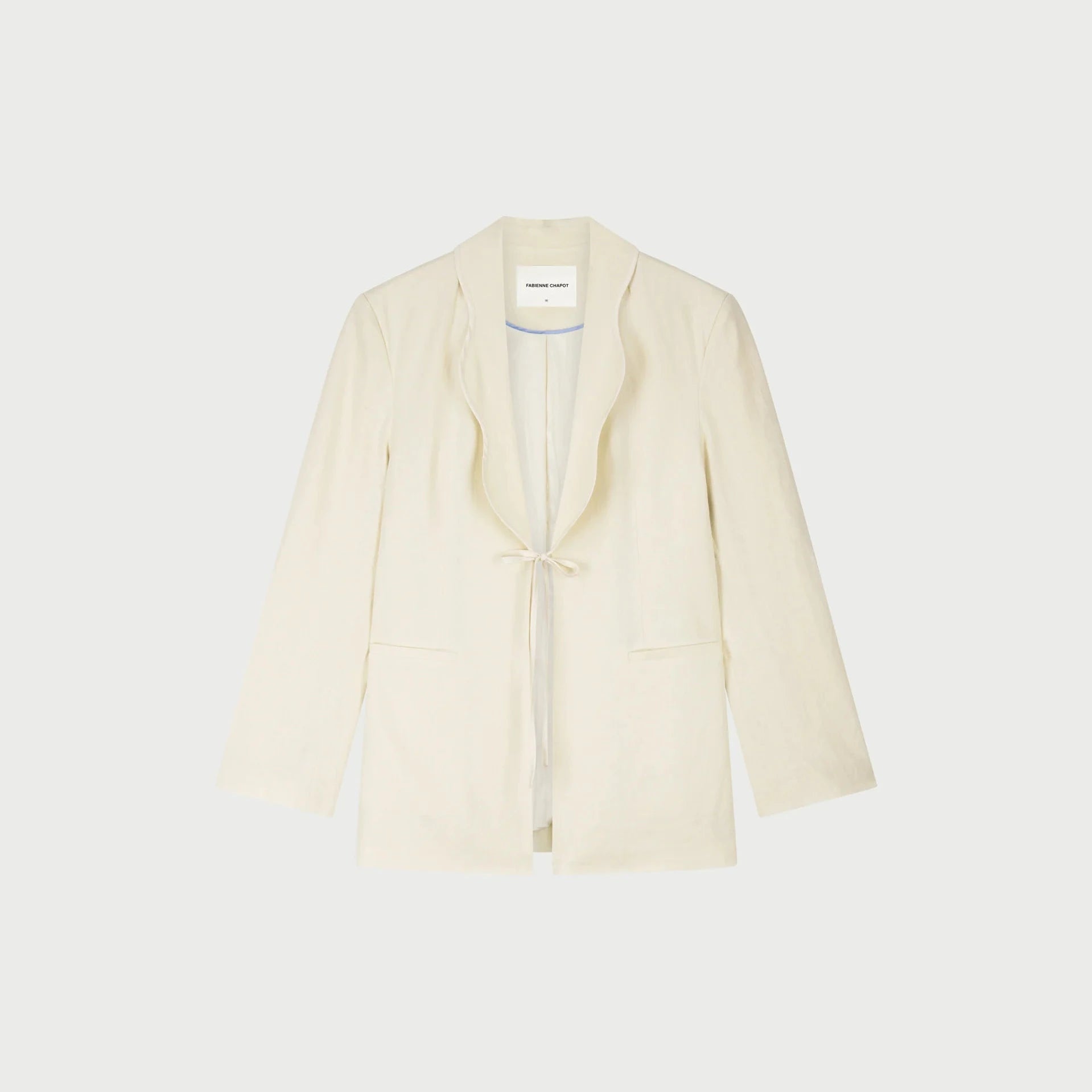 Fabienne chapot Light-colored blazer on a white background