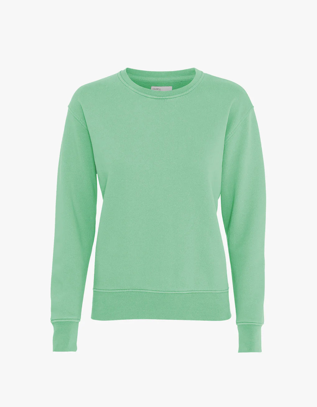 A Colorful Standard Classic Organic Crew sweatshirt for women on a white background.