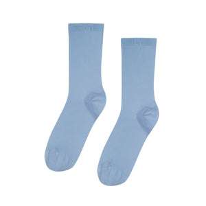 Classic ribbed sock in a pale blue colour.
