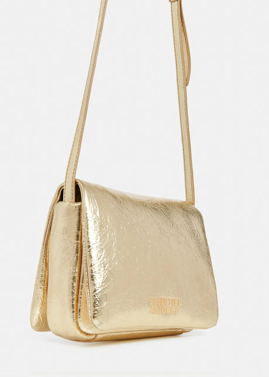 Gold faux leather shoulder bag