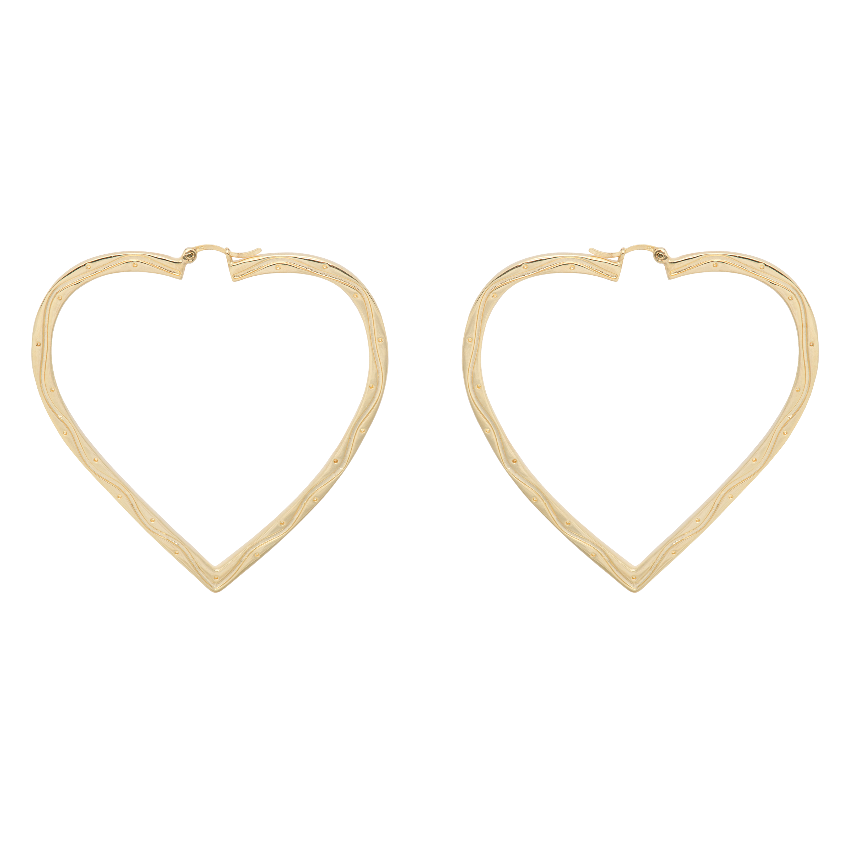 gold heart shaped hoop earrings
