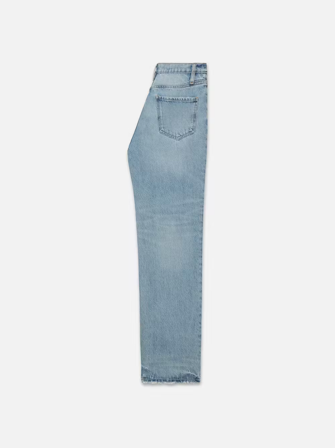 High waist straight leg jeans in light blue wash