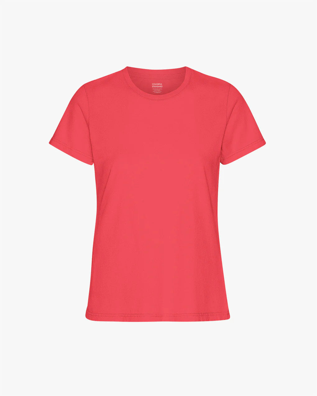 Light Organic Tee - Tangerine Red made by Colorful Standard on a white background.