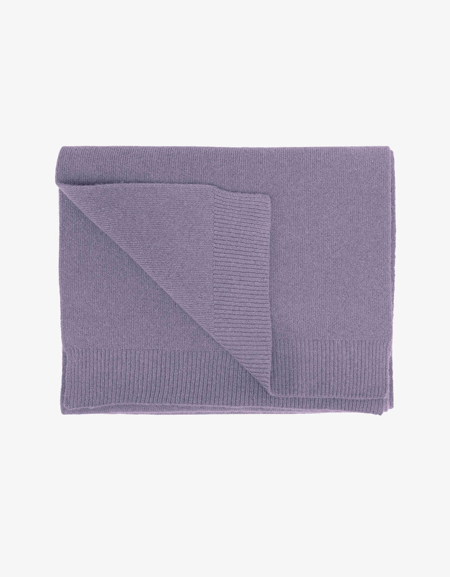 A Colorful Standard Merino Wool Scarf on a white background.