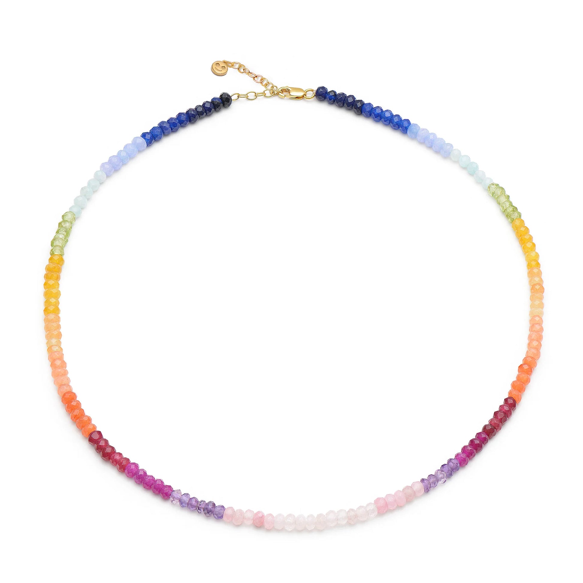 rainbow coloured gemstone necklace