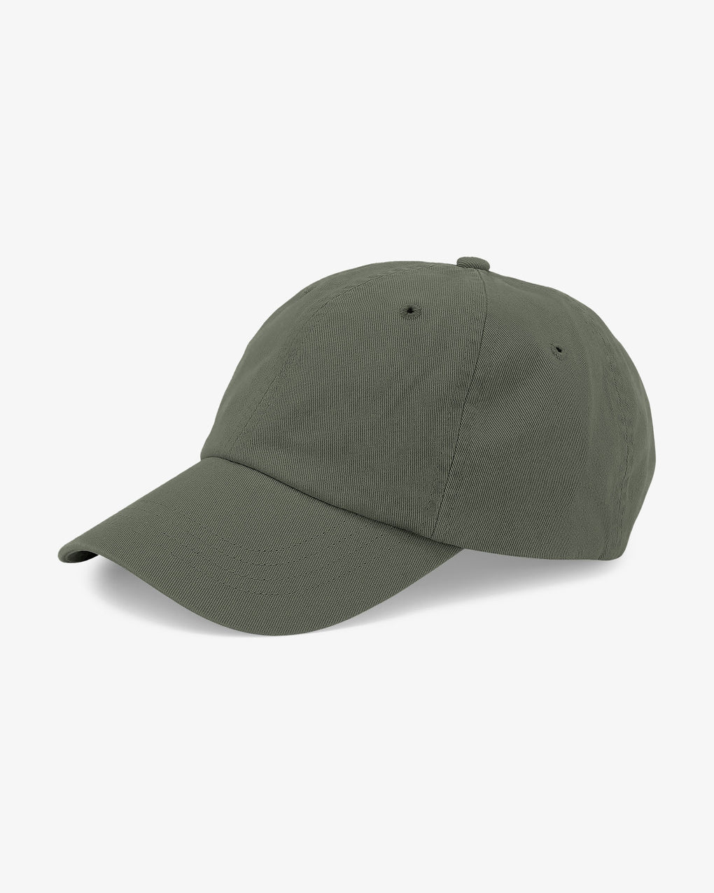Colorful Standard Organic Cotton Cap in olive green on a white background.