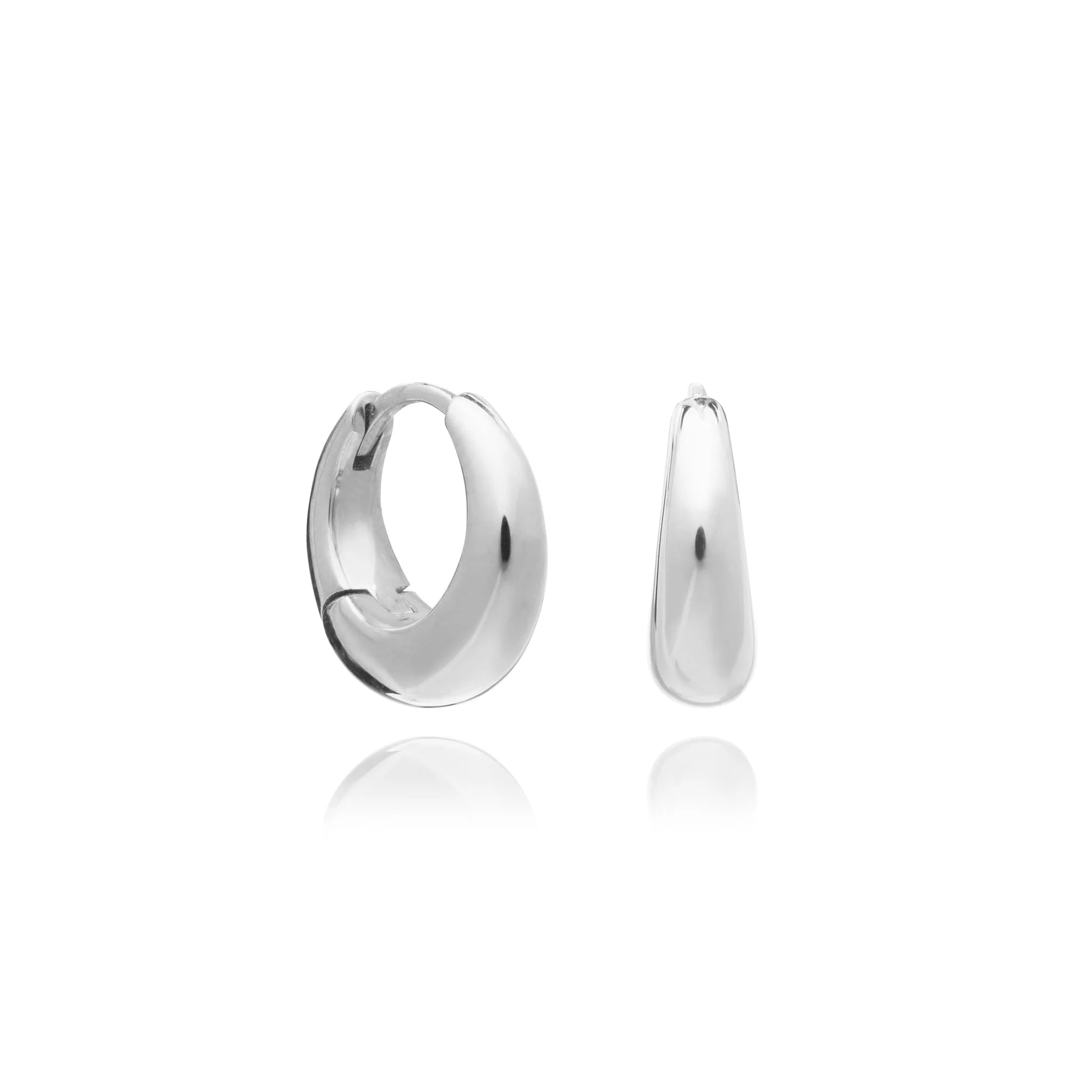 Silver huggie hoop earring