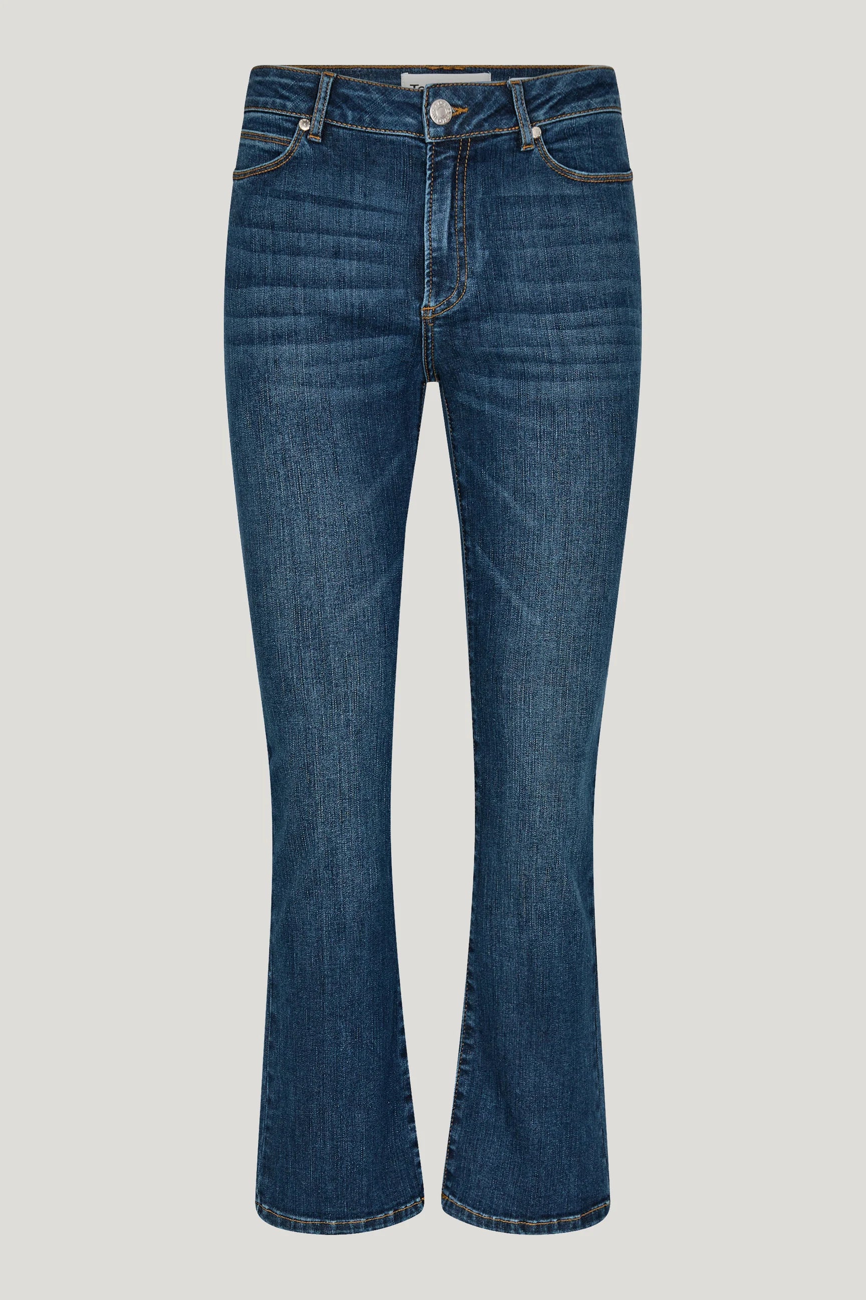 A pair of Malcolm Jeans by Tomorrow Denim with a kick flare leg.
