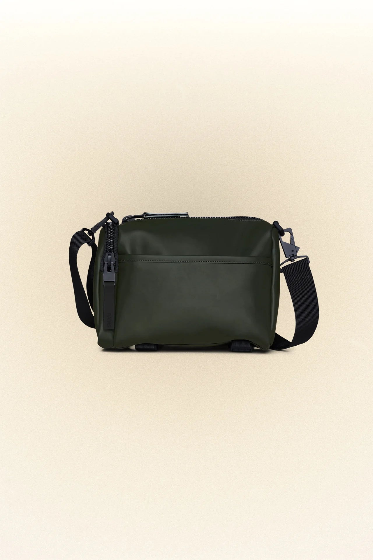 A Rains Texel Crossbody Bag - Green for daily essentials on a white background.
