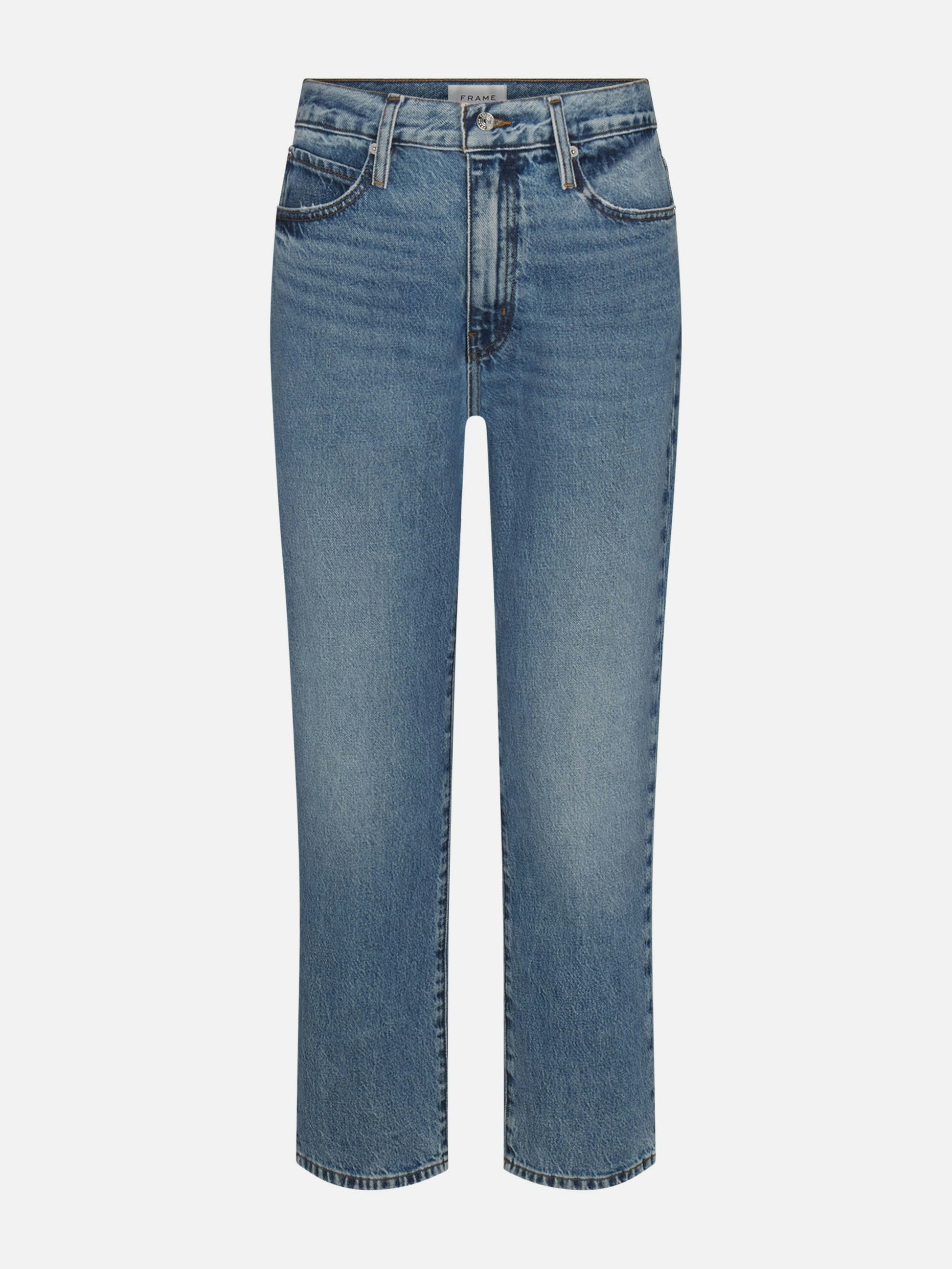 Blue jeans on a white background