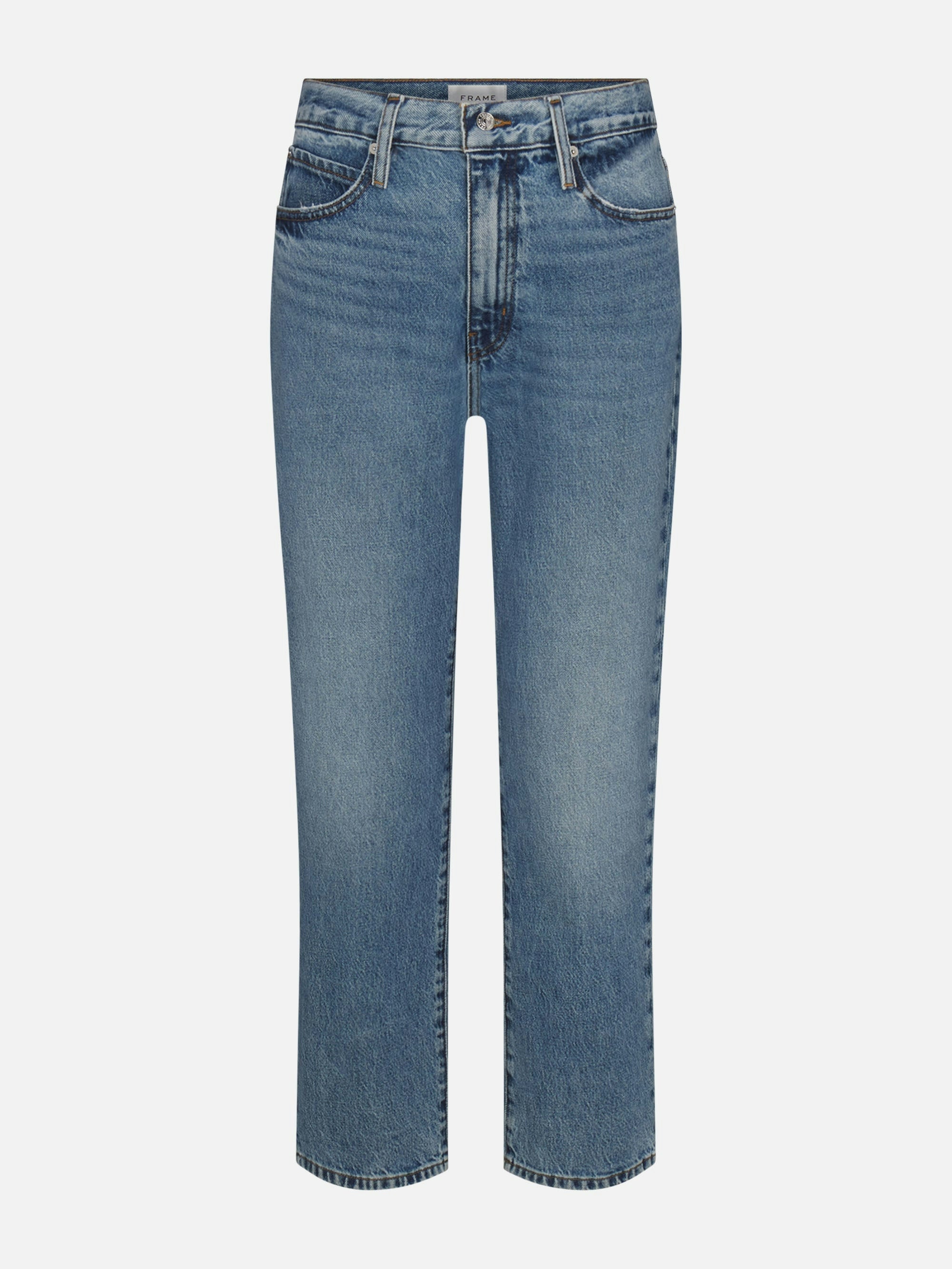 Blue jeans on a white background