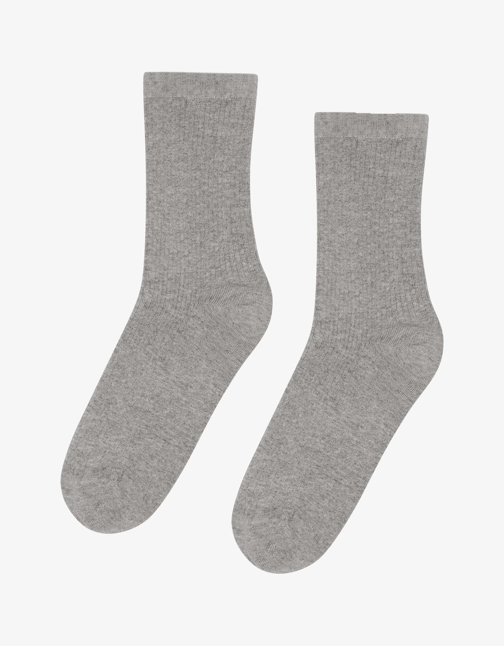 A pair of Colorful Standard Classic Organic Socks, seamless and breathable, on a white background.
