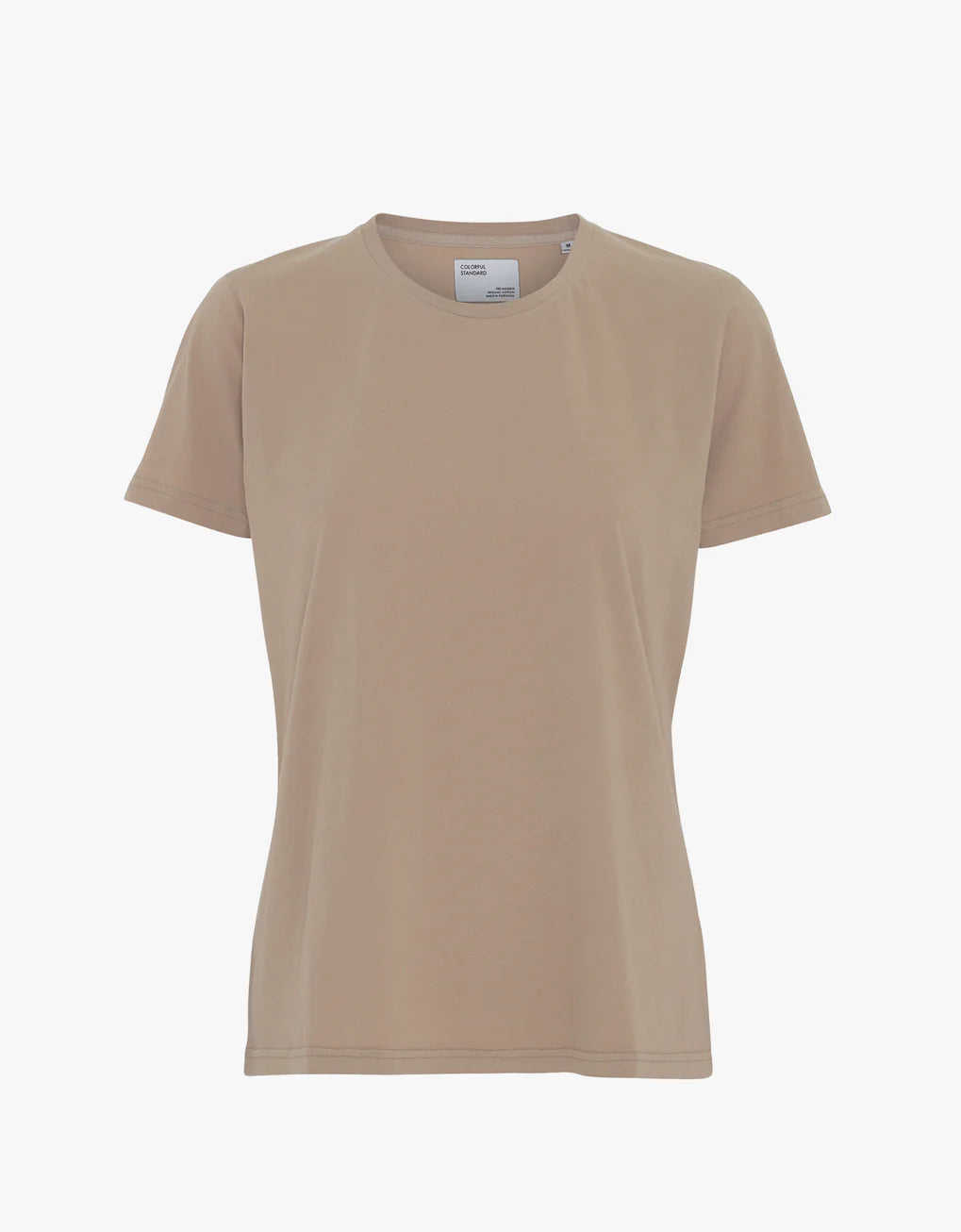 A Colorful Standard Light Organic Tee in beige, machine washable with a round neck.