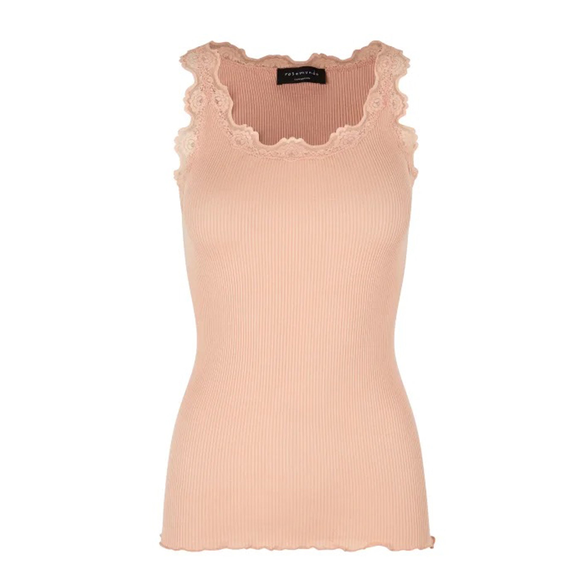 A Rosemunde women's Silk Lace Top with signature lace detailing.