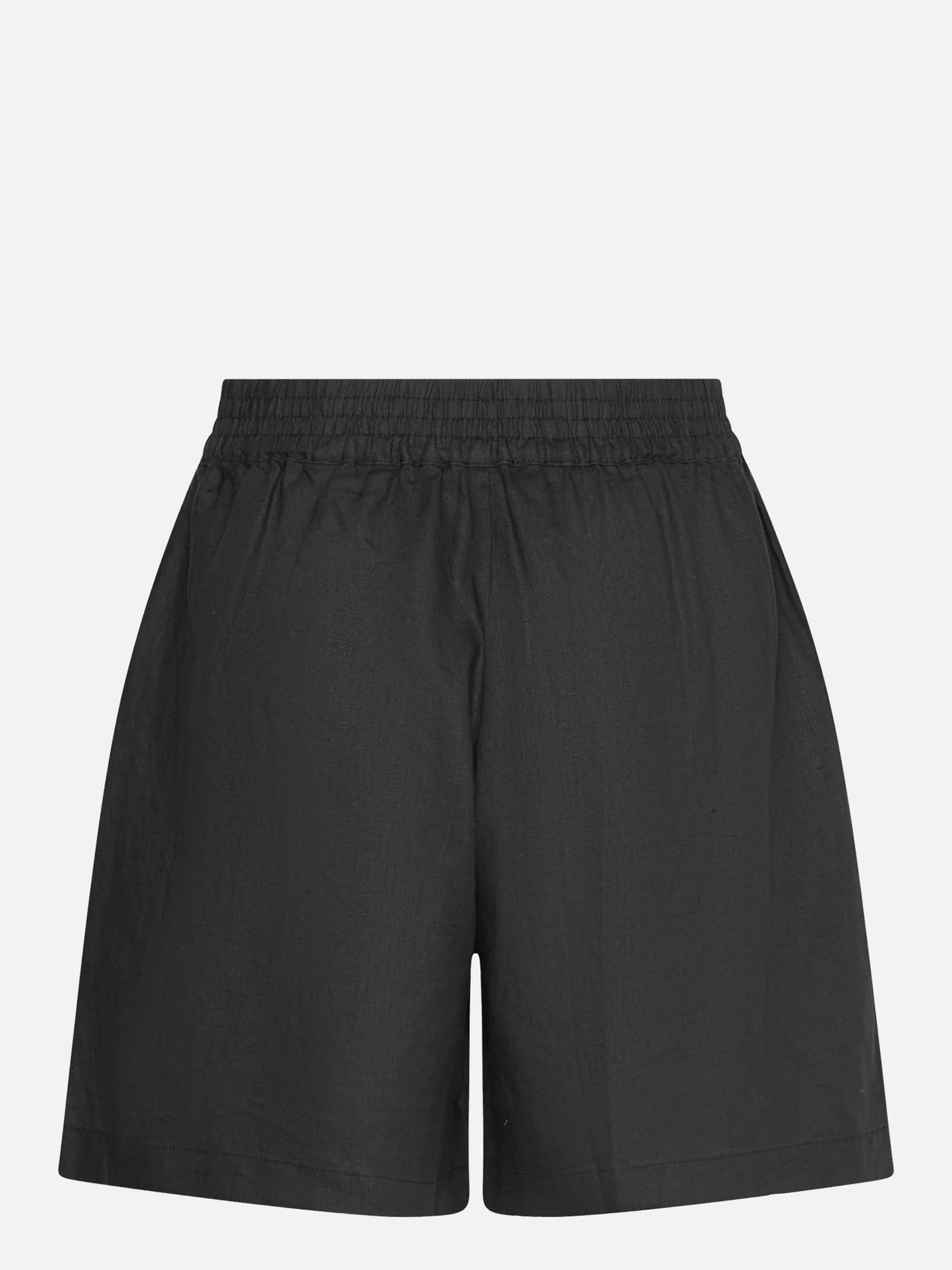 Rosemunde Black Linen Shorts with an elastic waistband, displayed against a plain background.