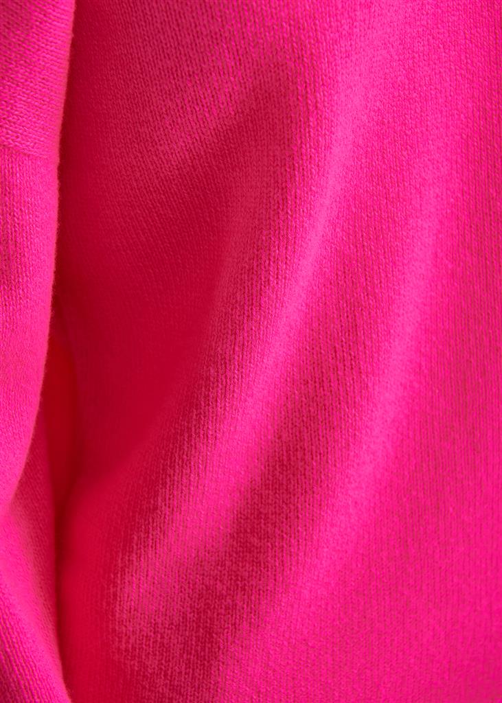 Bright pink jumper.