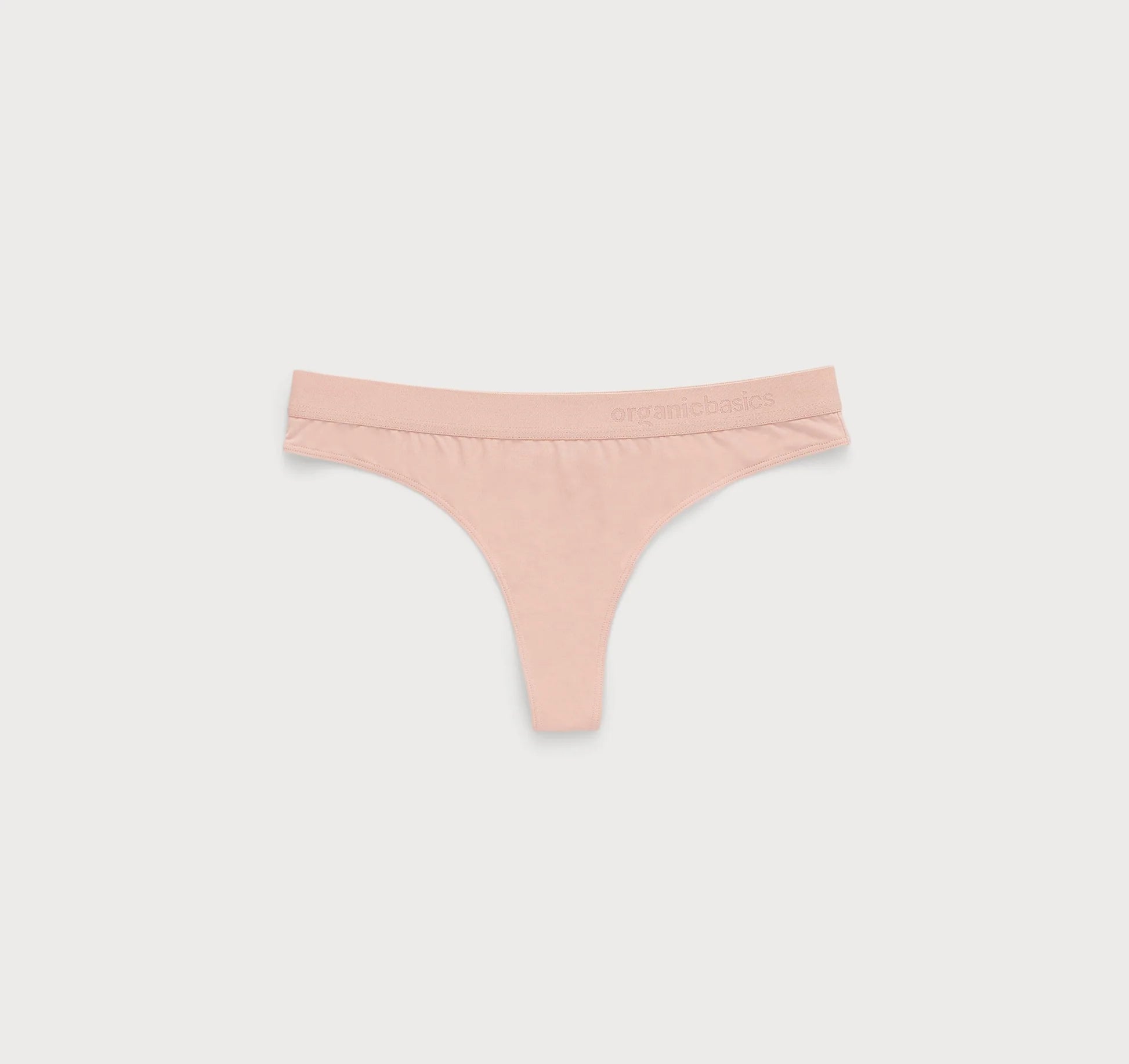 A Soft Touch Tanga 2-Pack - Soft Pink made from sustainable TENCEL, the softest fabric, on a white background by Organic Basics.