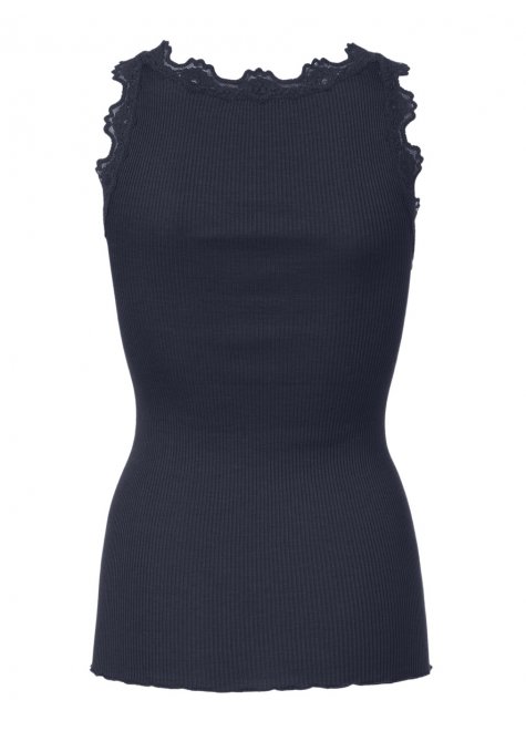Rosemunde silk top in navy 