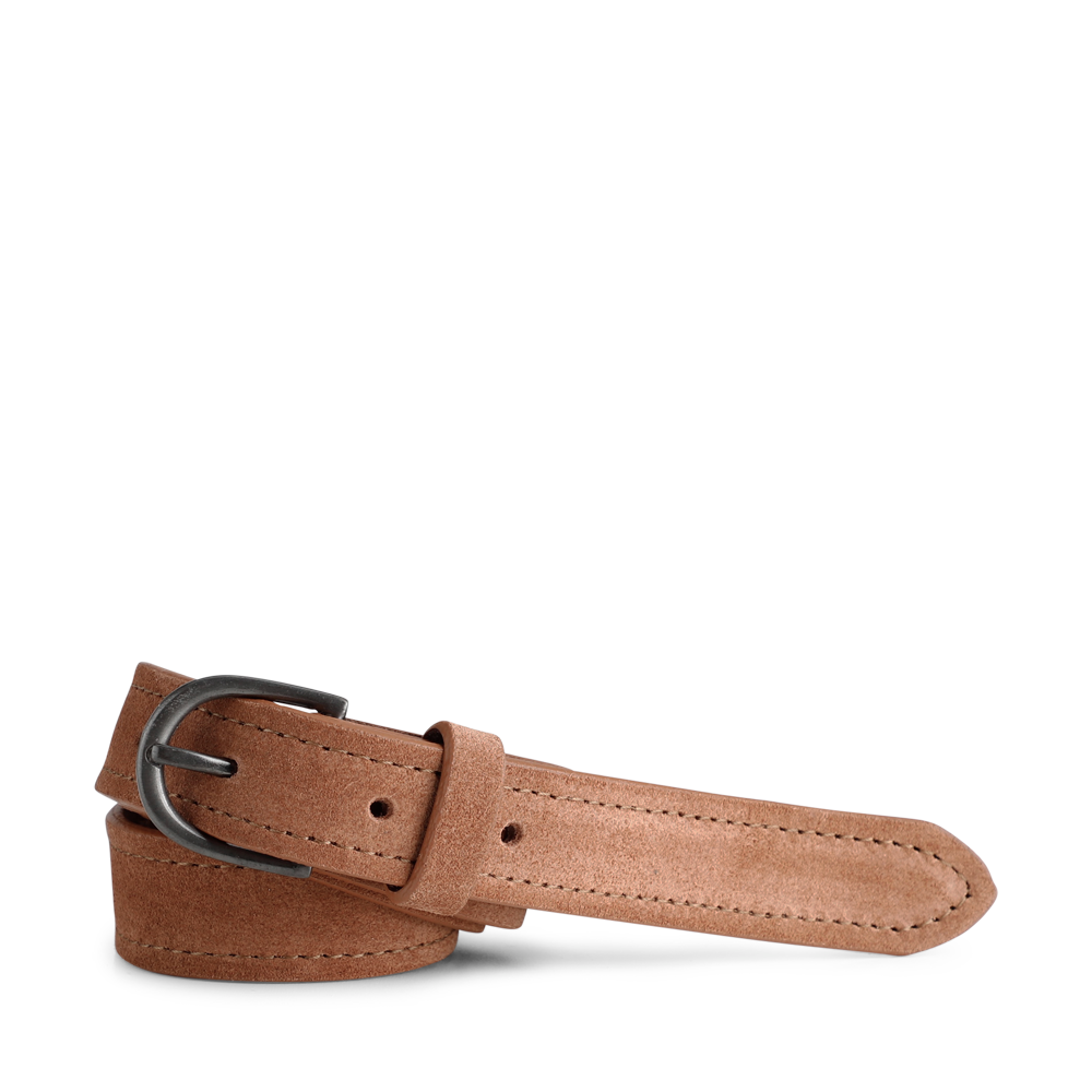 A sustainable Zozo Belt - Caramel with a black buckle by Markberg.