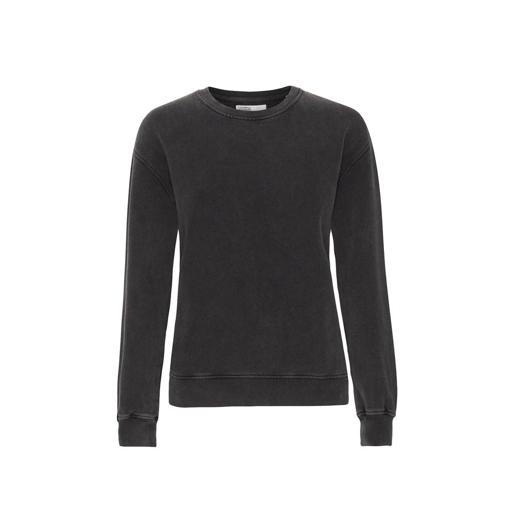 Womens classic sweater in faded black by colorful standard against a white backdrop 