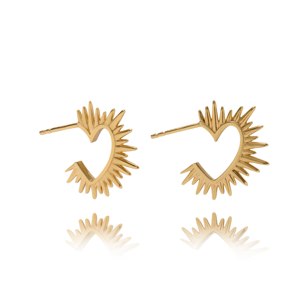 RJL Heart love hoops in gold 