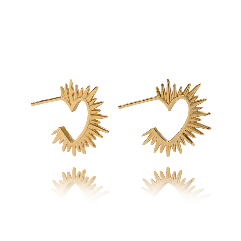 RJL Heart love hoops in gold 