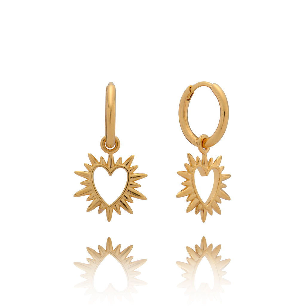 Love heart huggie hoops in gold by RJL