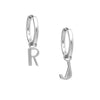 Rachel Jackson Art Deco Initial Hoop - Silver