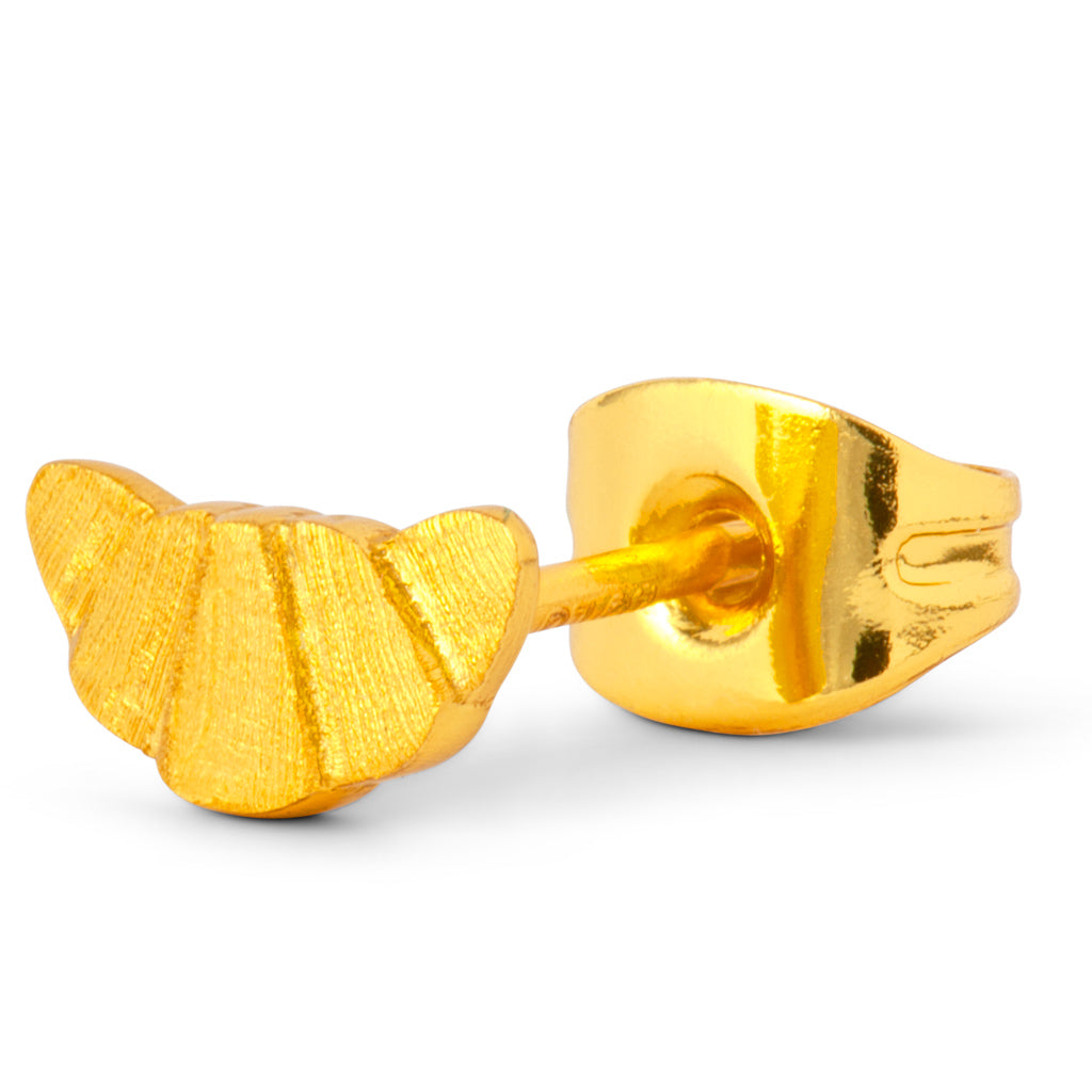 A pair of Lulu Copenhagen gold plated croissant earrings.