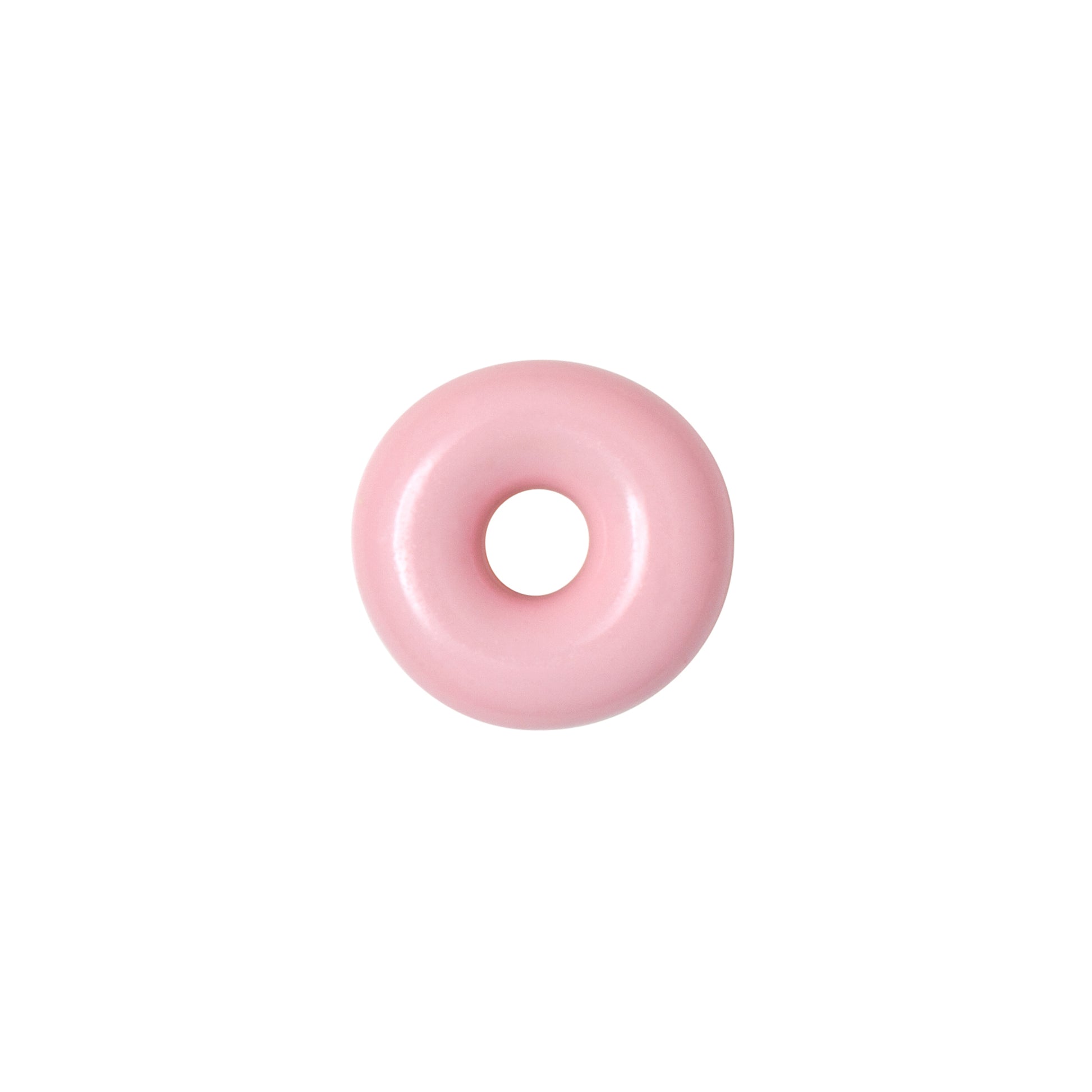 A Lulu Copenhagen Donut Single Stud - Light Pink enamel stud donut on a white background.