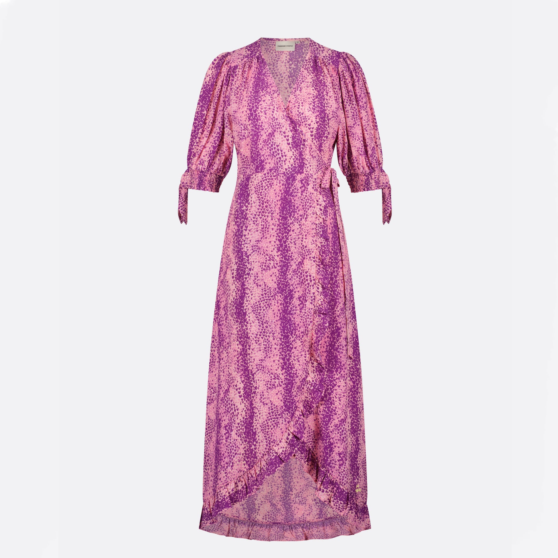 A Channa Dress - Magic Magenta with ruffled sleeves from Fabienne Chapot.