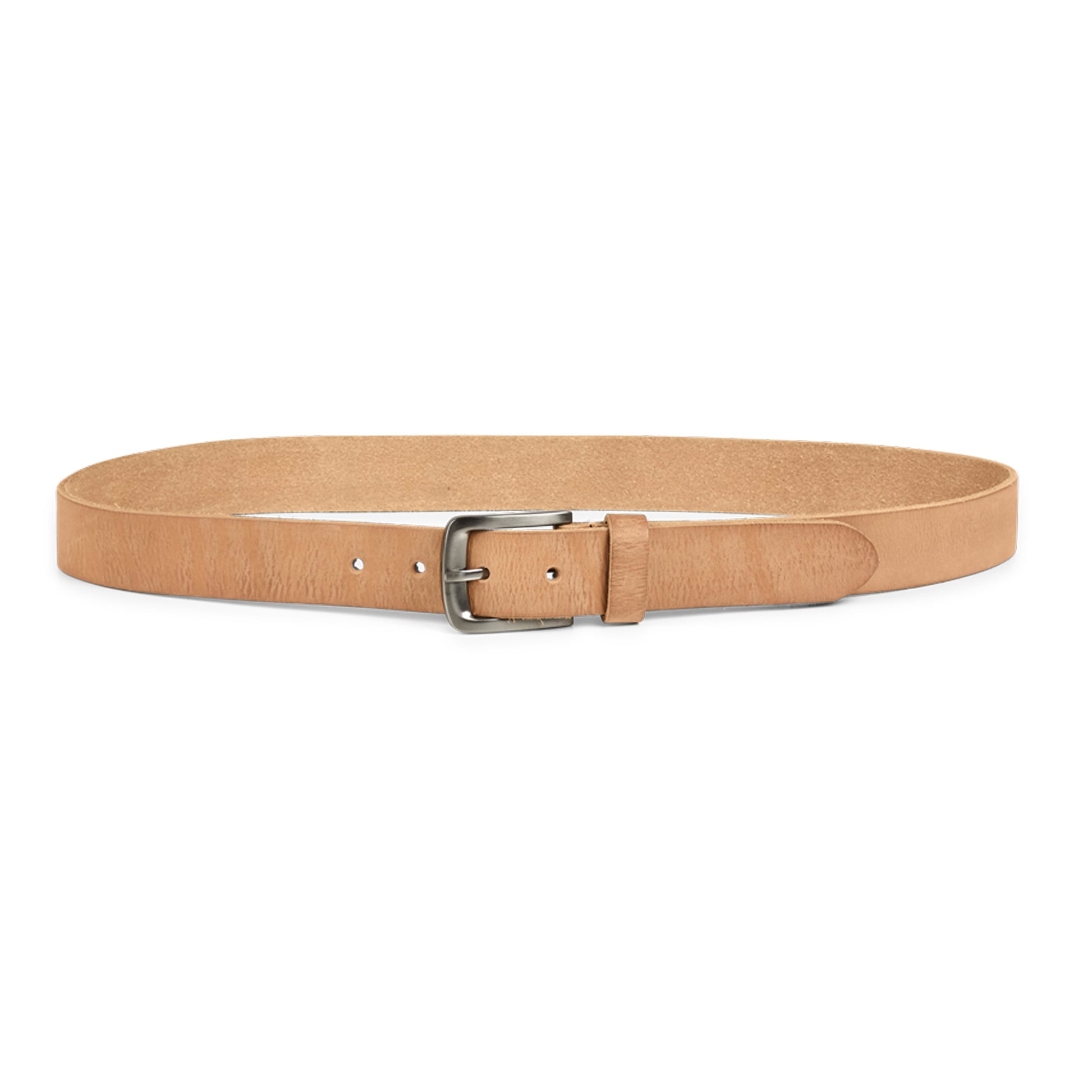 A SharinMBG Belt - Camel by Markberg with a distressed finish on a white background.