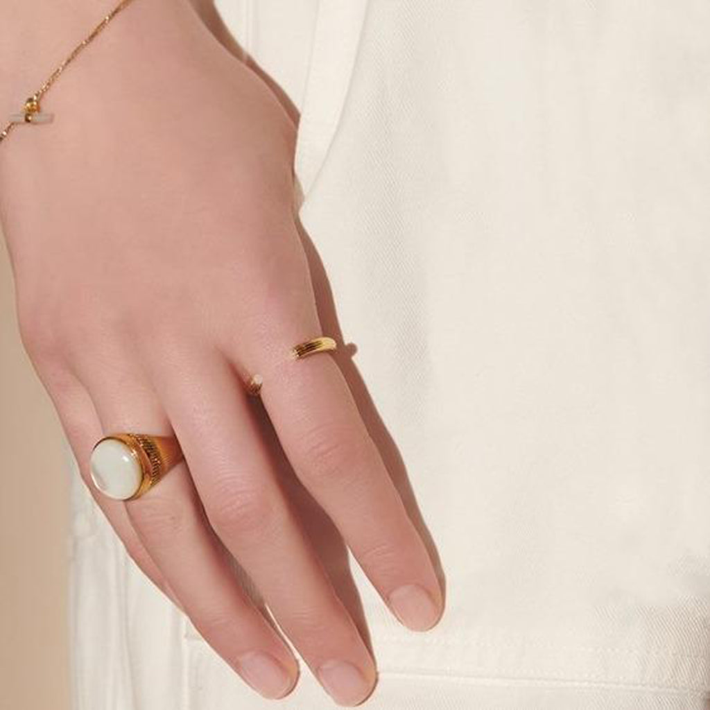 stepped mop gold ring by Rachel Jackson 